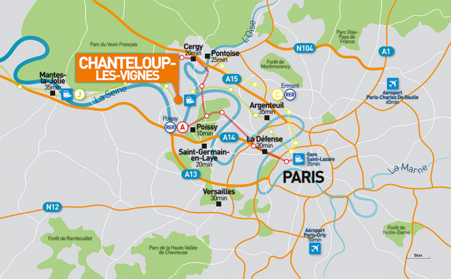 Carte situer Chanteloup-les-Vignes